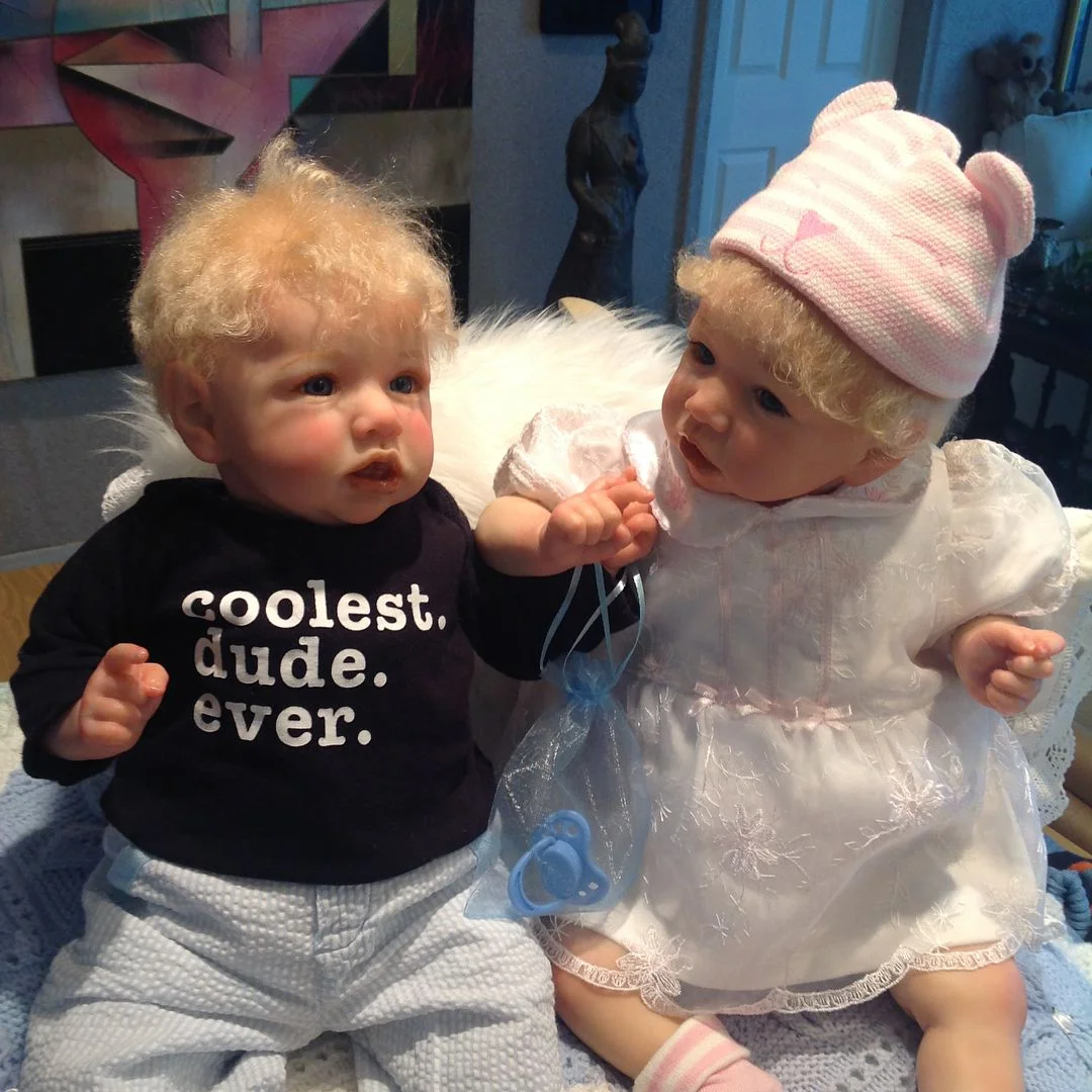 [Reborn Boy & Girl Twins] 20'' Realistic Toddler Girl and Boy Twins Reborn Baby Dolls with Curly Blonde Hair Lily and Liam -Creativegiftss® - [product_tag] RSAJ-Creativegiftss®