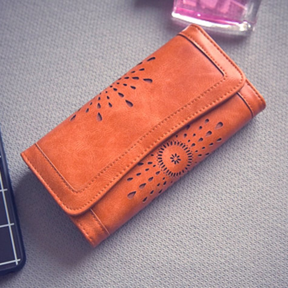 Vintage Long Short Wallet Bag High Quality Leather Purses Retro Card Holder Female Clutch Case for Party Pouch Bag Phone Handbag