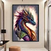 Retro Poster - Dragon Reading A Book-11CT Stamped Cross Stitch 40*60cm(Big Size)