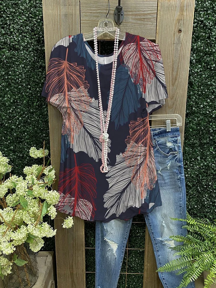 Leaf Casual Women's T-Shirt-Mayoulove