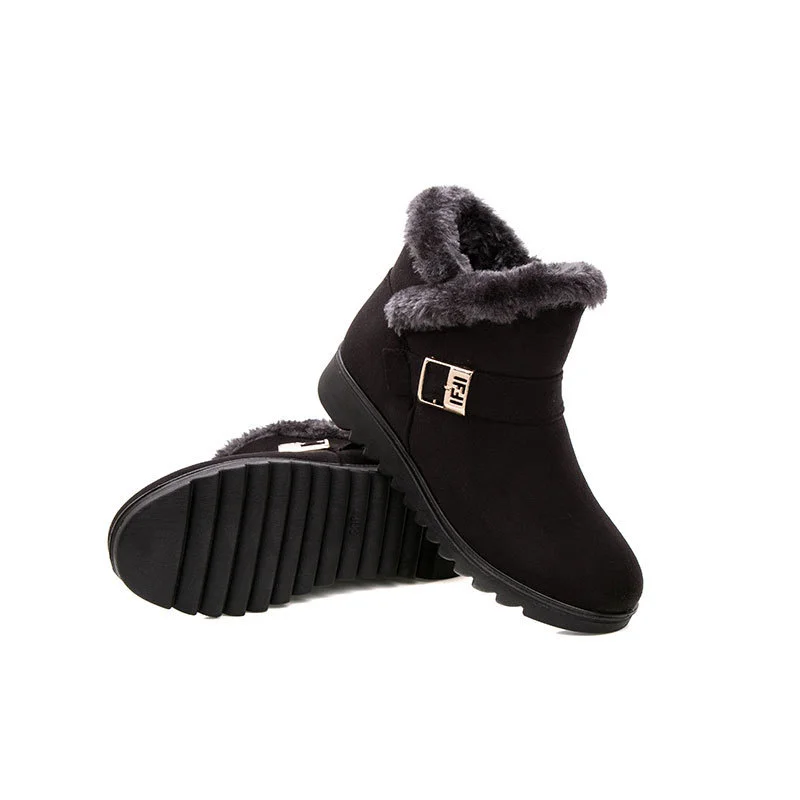Churchf Churchf Bird Winter Warm Cotton Boots And Velvet And Thick Mother Cotton Shoes Soft Sole Non-Slip Mother Shoes Short Boots Hair