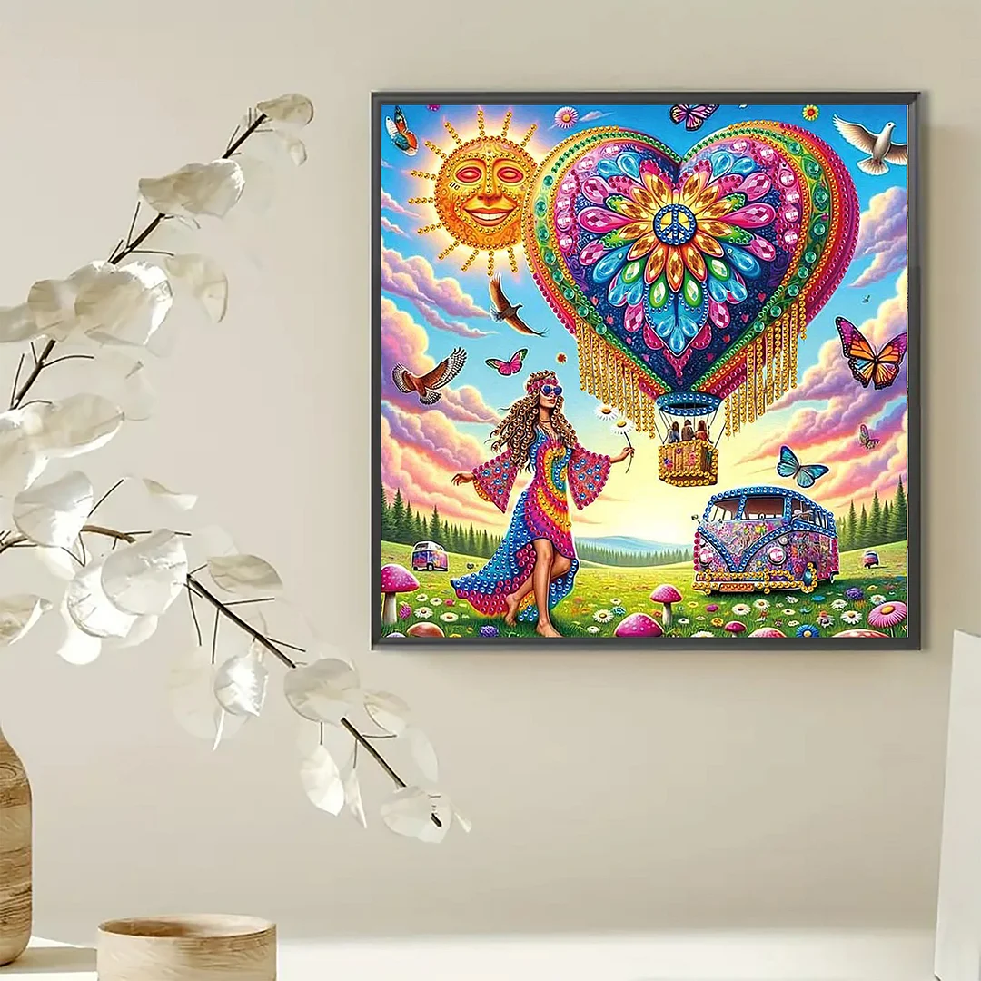 Diamond Painting - Partial Special Shaped Drill - Love and Peace(Canvas|30x30cm)