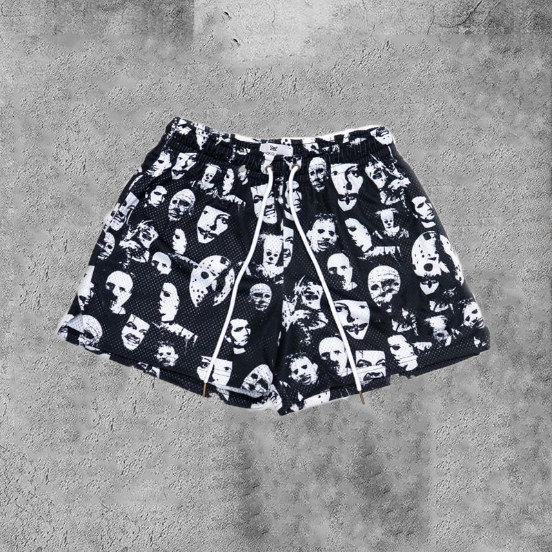 Hip Hop Horror Face Street Print Fashion Street Shorts - SOPULA