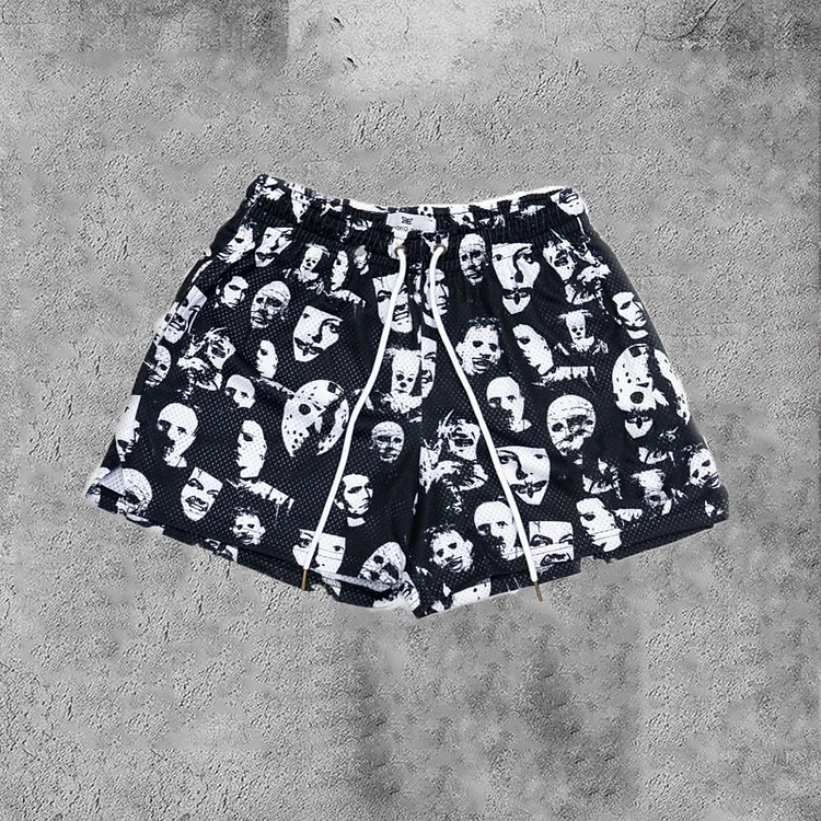 Sopula Hip Hop Horror Face Street Print Fashion Street Shorts