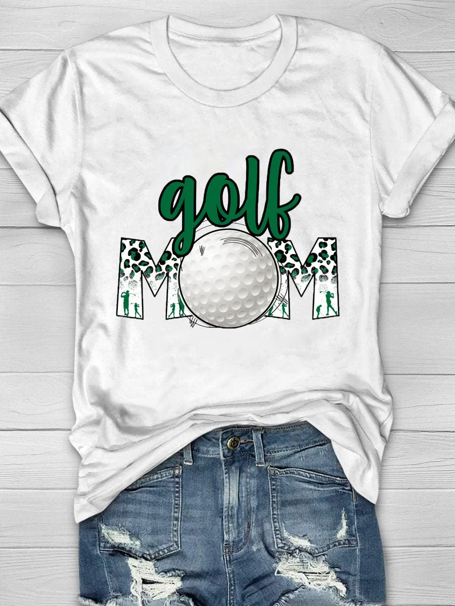 Golf Mom Print Short Sleeve T-Shirt