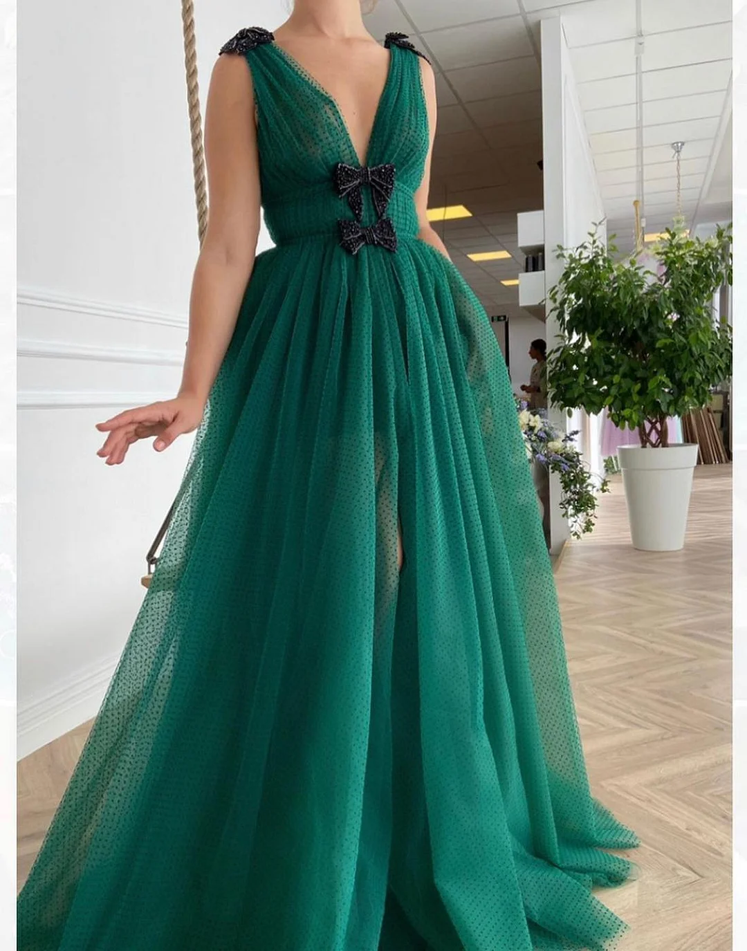 Celadon Dotted Gown