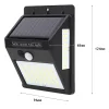 100LED Solar Power Motion Sensor Wall Light Light Control and Human Sensing Security Outdoor Waterproof Garden Yard Lamp