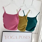 Waresglobal Sexy Inner Padded Running Vest Women Breathable Gym Push Up Workout Sport Bras Soft Nylon Fitness Crop Tops Female Yoga Clothing