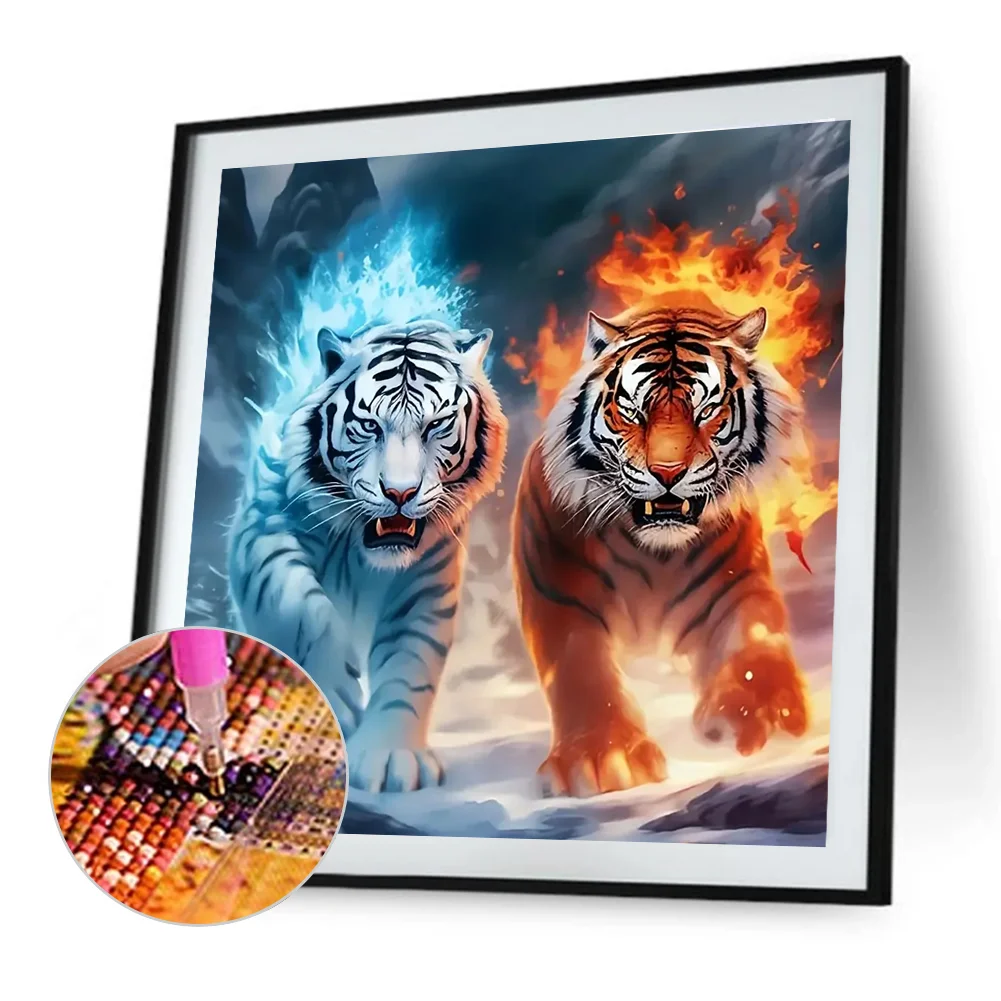 Diamond Painting - Full Round Drill - Tiger(Canvas|40*40cm)