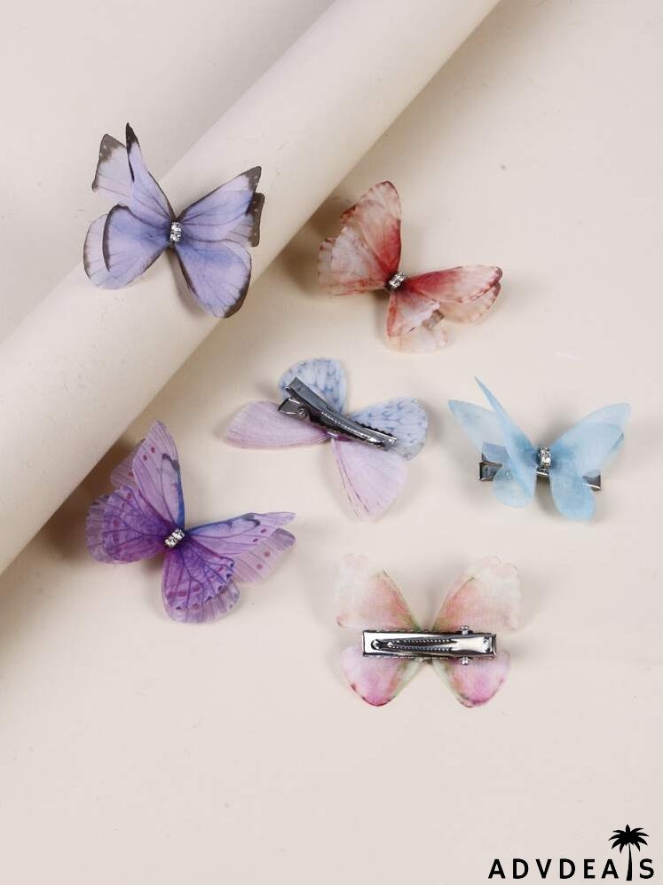 6pcs Butterfly Design Alligator Clip