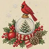 Snow Globe Cardinal DIY 14CT 2 Strands Stamped Cross Stitch Kit for Adults tapestrymarket