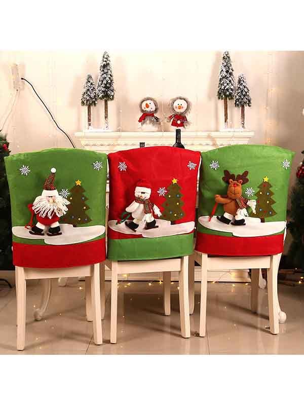 Santa Claus Chair Slipcovers Christmas Decoration Chair Cover Sets for Dinner Decorations-elleschic