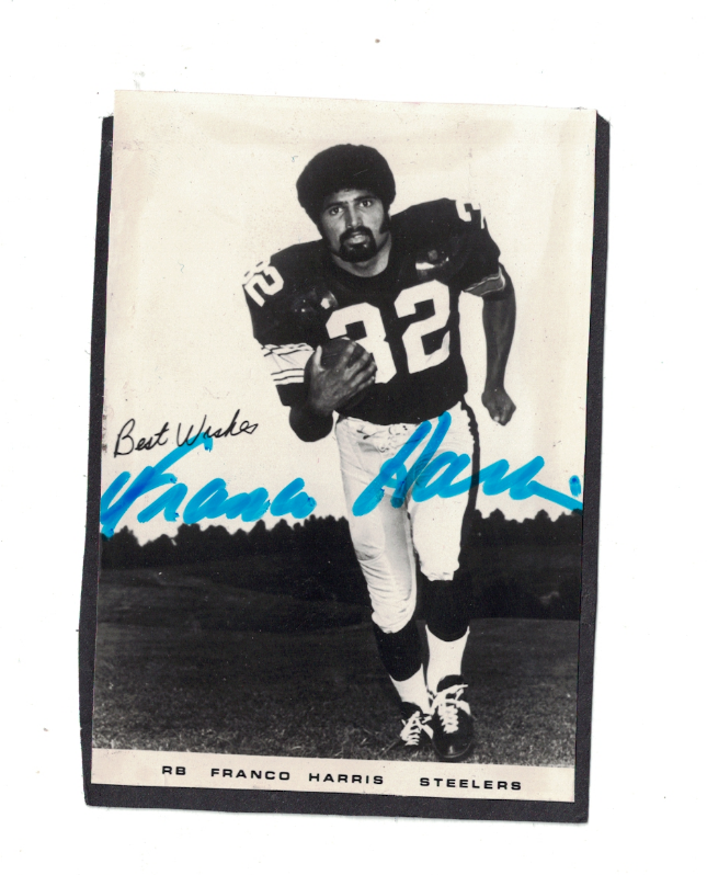 Franco Harris Pittsburgh Steelers Signed Cut 3 1/2 x 4 3/4 Photo Poster painting W/Our COA