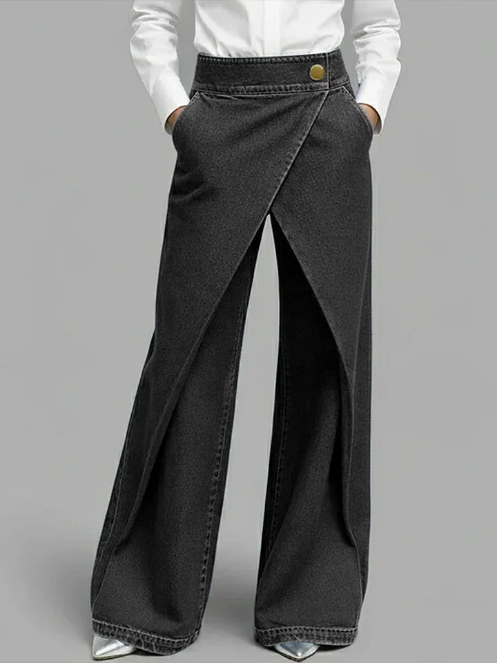 Women's High-waisted Casual Loose-fitting Wide-leg Jeans