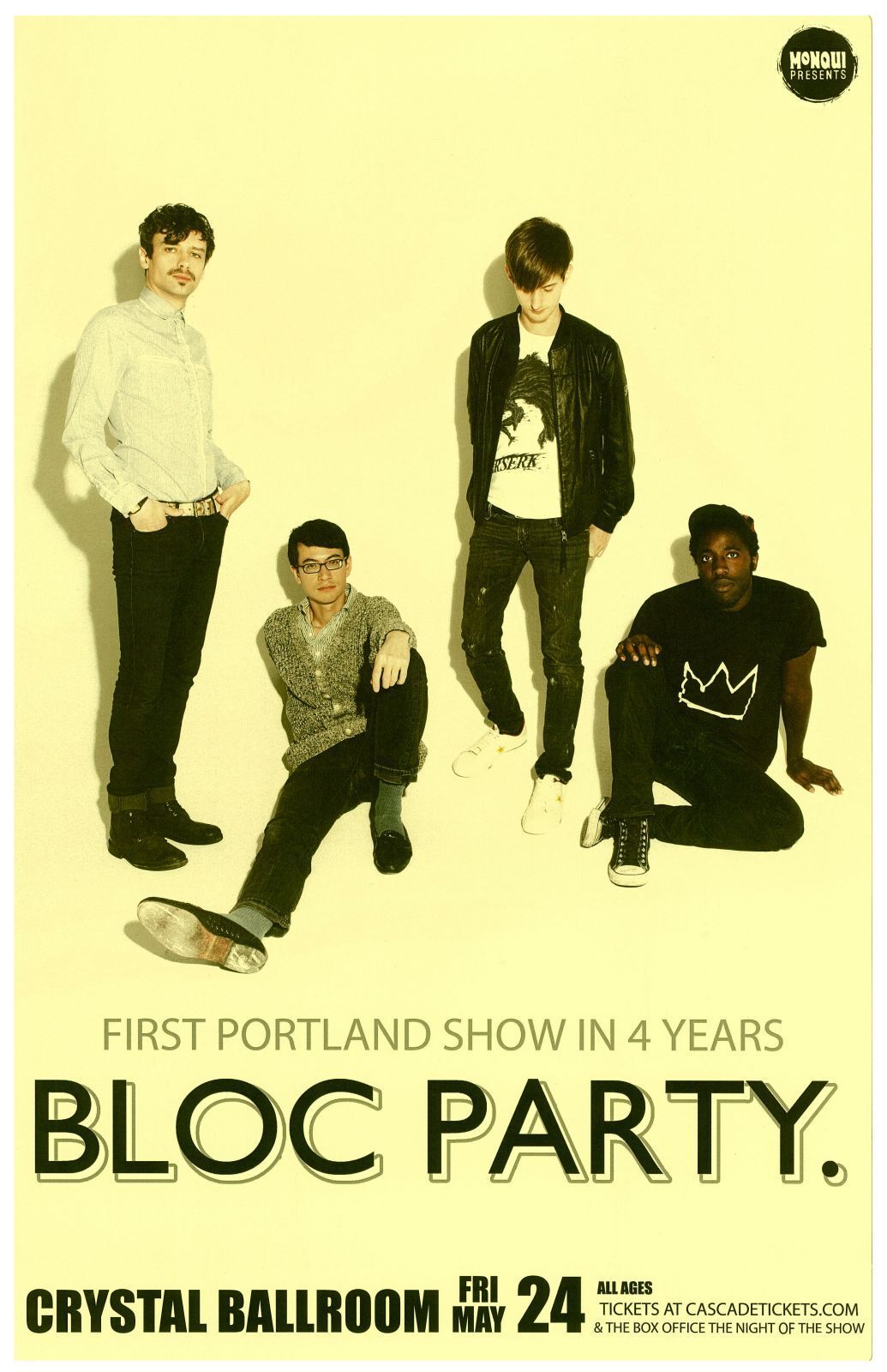 BLOC PARTY 2013 Gig POSTER Portland Oregon Concert