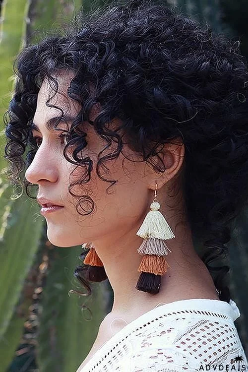 Gradient Tassels Layer Earring