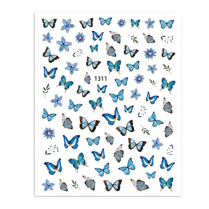 Nail Stickers Back Glue Multiple Color Vintage butterfly Designs Nail Decal Decoration Tips For Beauty Salons