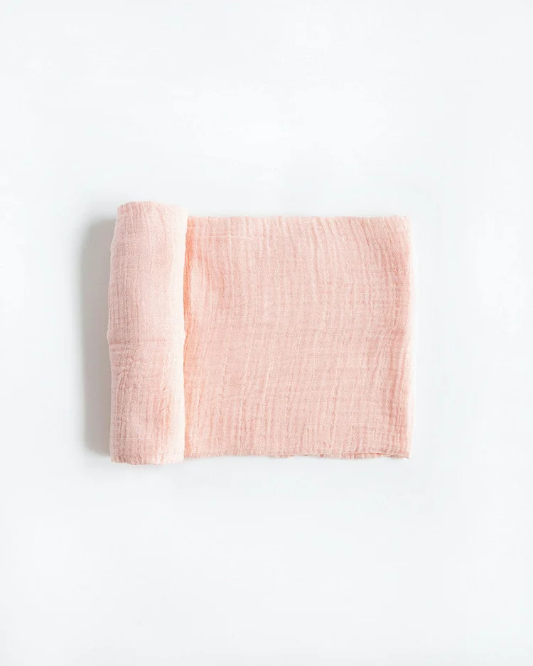 Cotton Muslin Swaddle Blanket - Rose Petal