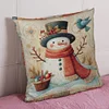 Flower Snowman Egg-11CT Stamped Cross Stitch Pillowcase 45*45cm