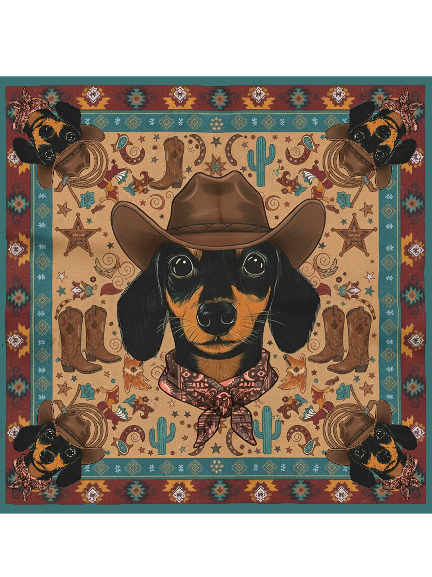 Western Cowdog Cotton Bandana