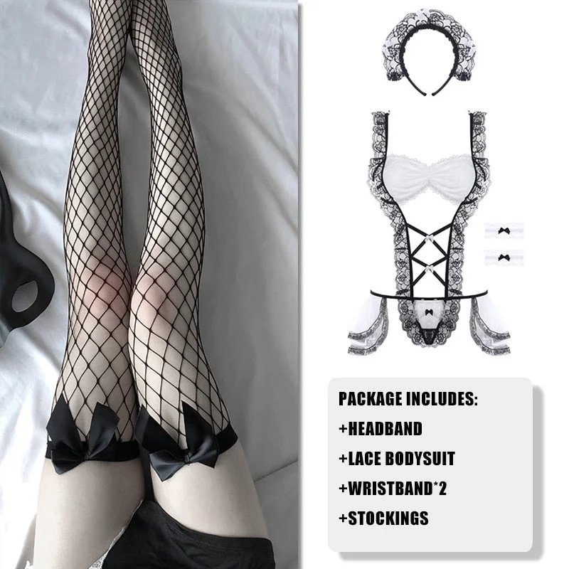 Japanese Maid Cosplay Sexy Costumes Perspective Lingerie Underwear Servant Classical Erotic Lace Outfit Sexy Dress For Women New
