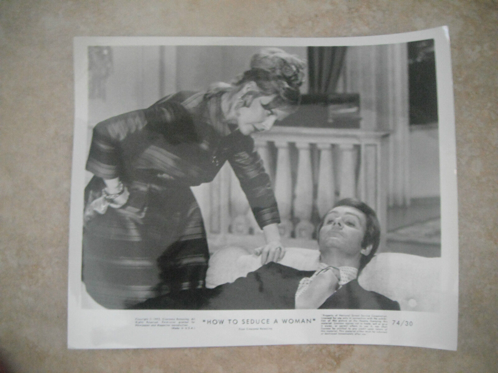 How To Seduce A Woman 1973 B&W 8x10 Promo Photo Poster painting Original Lobby Card #5