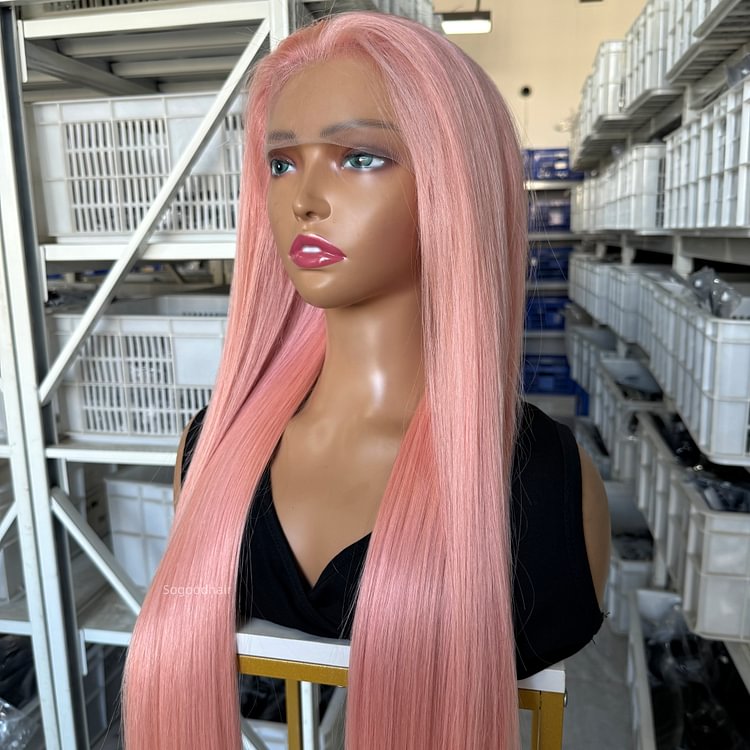 Light Pink 200% Density 12A+ Virgin Human Hair Transparent  display picture 1