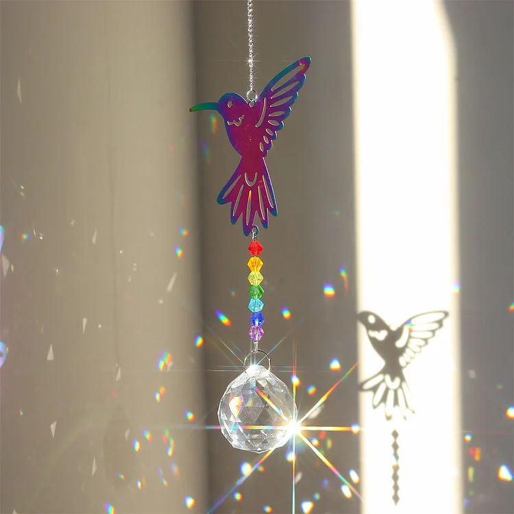 Olivenorma Clear Crystal Hanging Chakra Beads Wind Chime Suncatcher