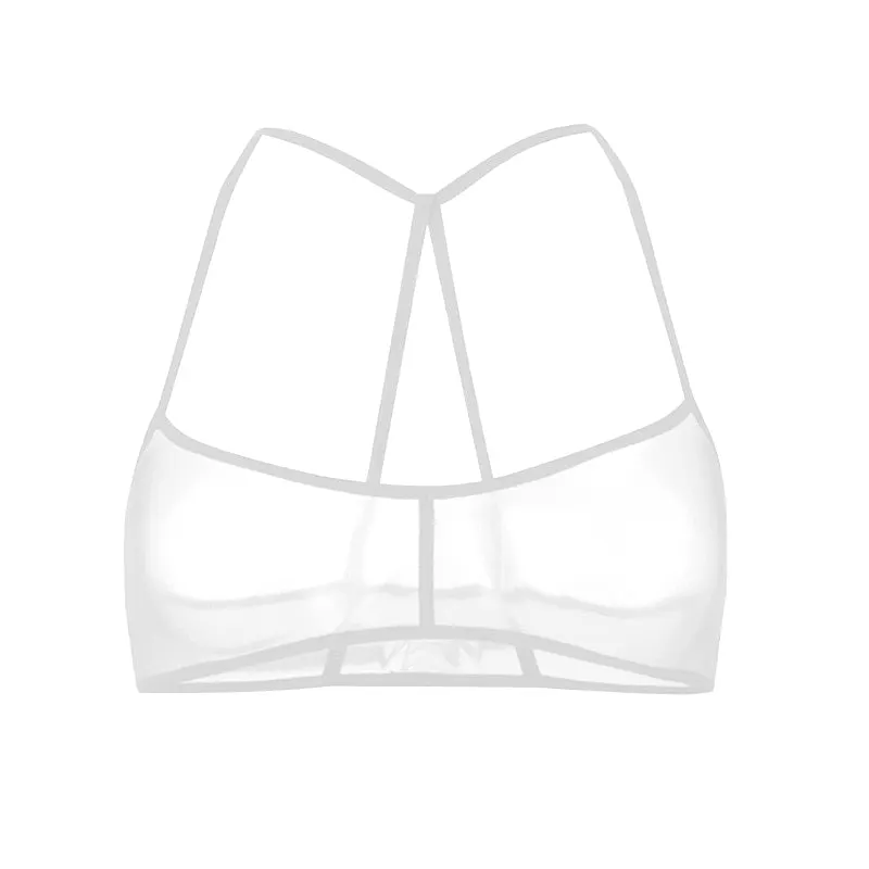 Women Transparent Bralette See Through Bra Mesh Unlined Lingerie Sexy Lace  Tube Top Soft Comfortable Brassiere Black Underwear