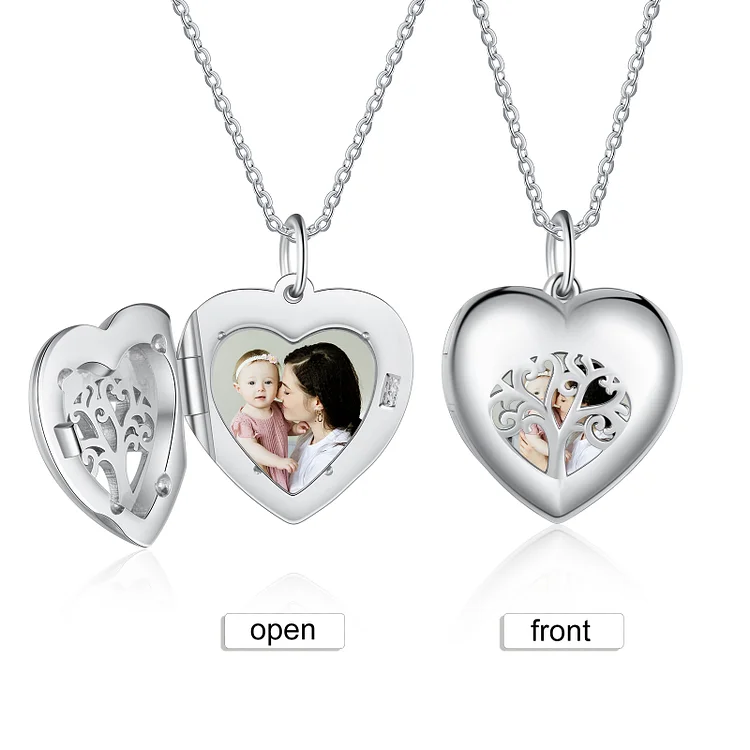 Custom Picture Locket Necklace Family Tree Keepsake, Personalized Necklace with Picture, Custom Necklace with A Locket