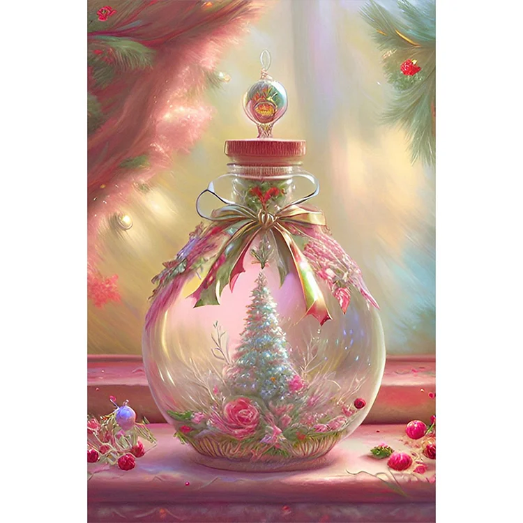 Full Round Diamond Painting - Christmas Tree In A Bottle 40*60CM