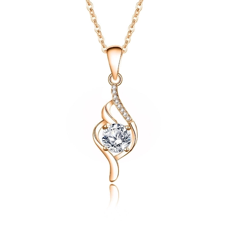 925 Sterling Silver Moissanite GRA Plating Inlay Geometric Solid Color Pendant Necklace