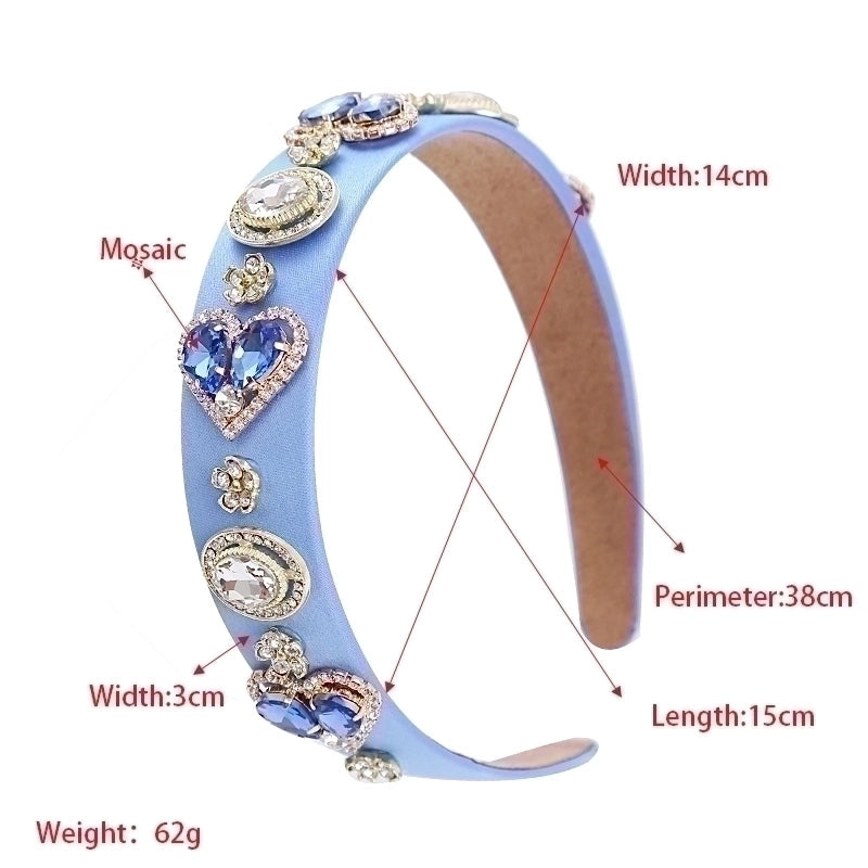 Women’s Sweet Heart Shape Alloy Cloth Inlay Rhinestones Hair Band