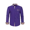 Men's Colorblock Plaid Collar Casual Super Stretch Shirt