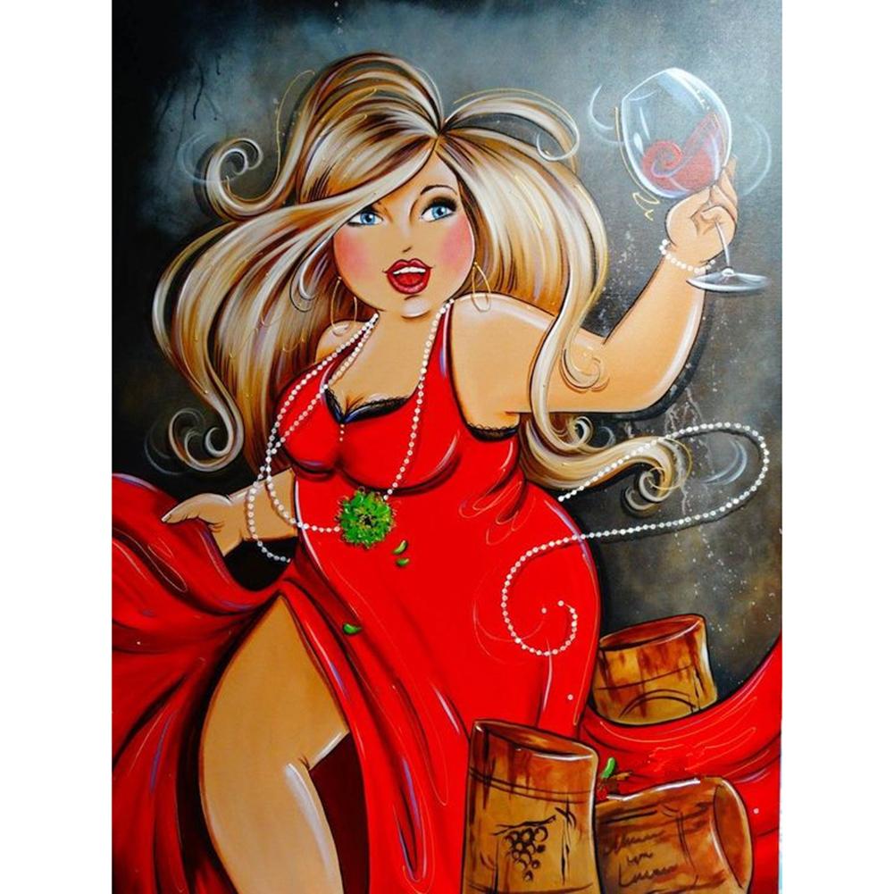 

30*40CM - Happy Women - Round Drill Diamond Painting, 501 Original