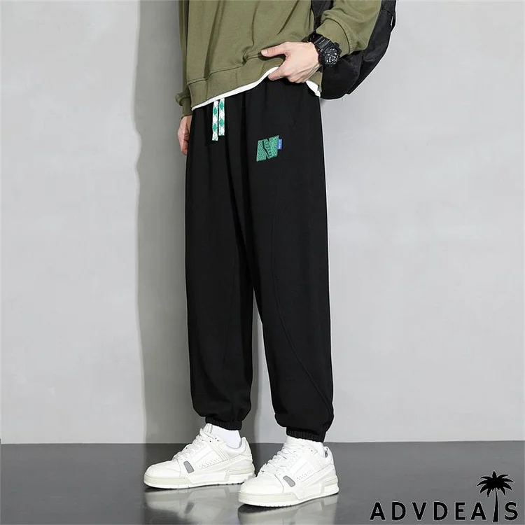 Men Spring Autumn Fashion Casual Cotton Solid Color Plus Size Joggers Pants