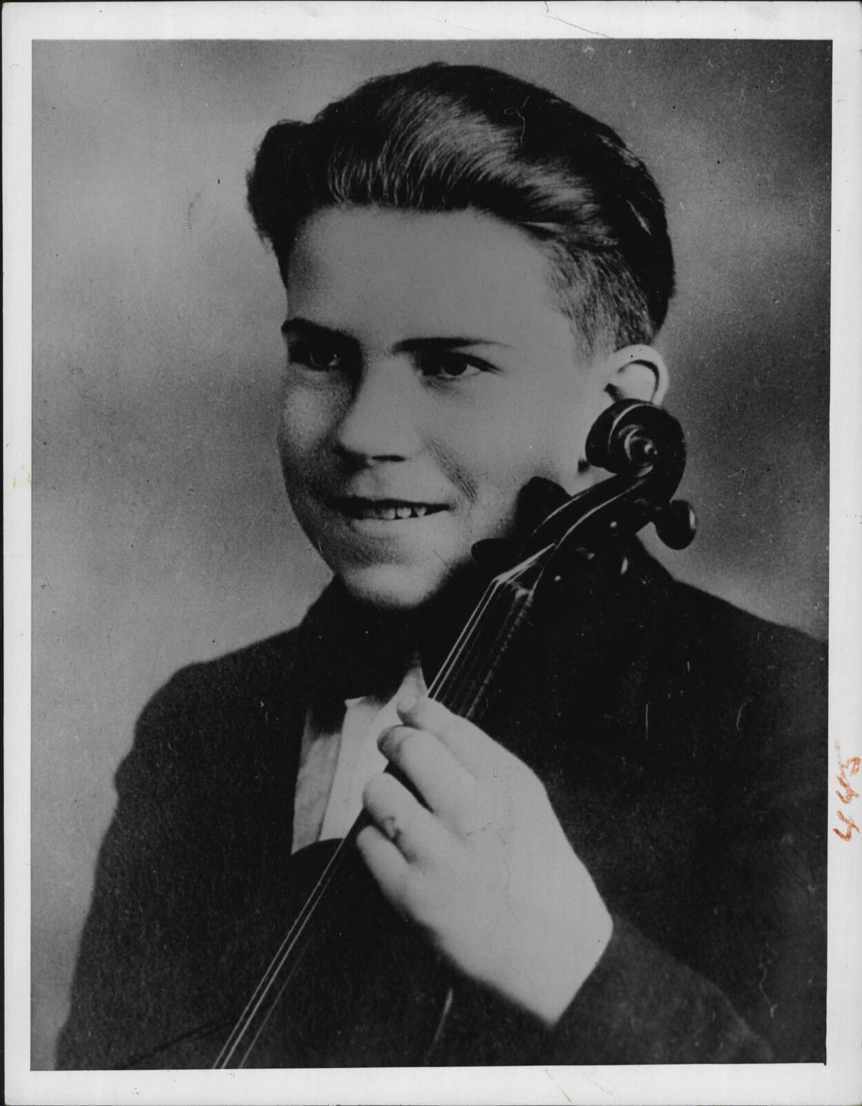 Age 16 President Richard Nixon & High School Violin Press Photo Poster painting