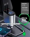 Retractable Phone Charger - Fast Car Charger USB C - Retractable Phone Charger 4-in-1 Car Charger - Compatible with iPhone 14 13 Pro Max, iPad, Samsung USB C - Car Gadgets, Car Essentials