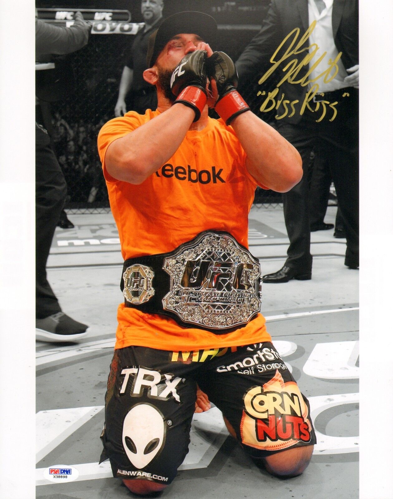 Johny Hendricks Signed UFC 11x14 Photo Poster painting PSA/DNA COA Picture Autograph 171 w/ Belt