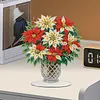 Poinsettia Diamond Dot Painting Ornament DIY Double Sided Acrylic Stand