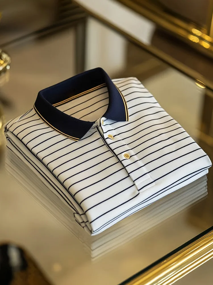 Men's Business Casual Button Short Sleeve Polo Shirt