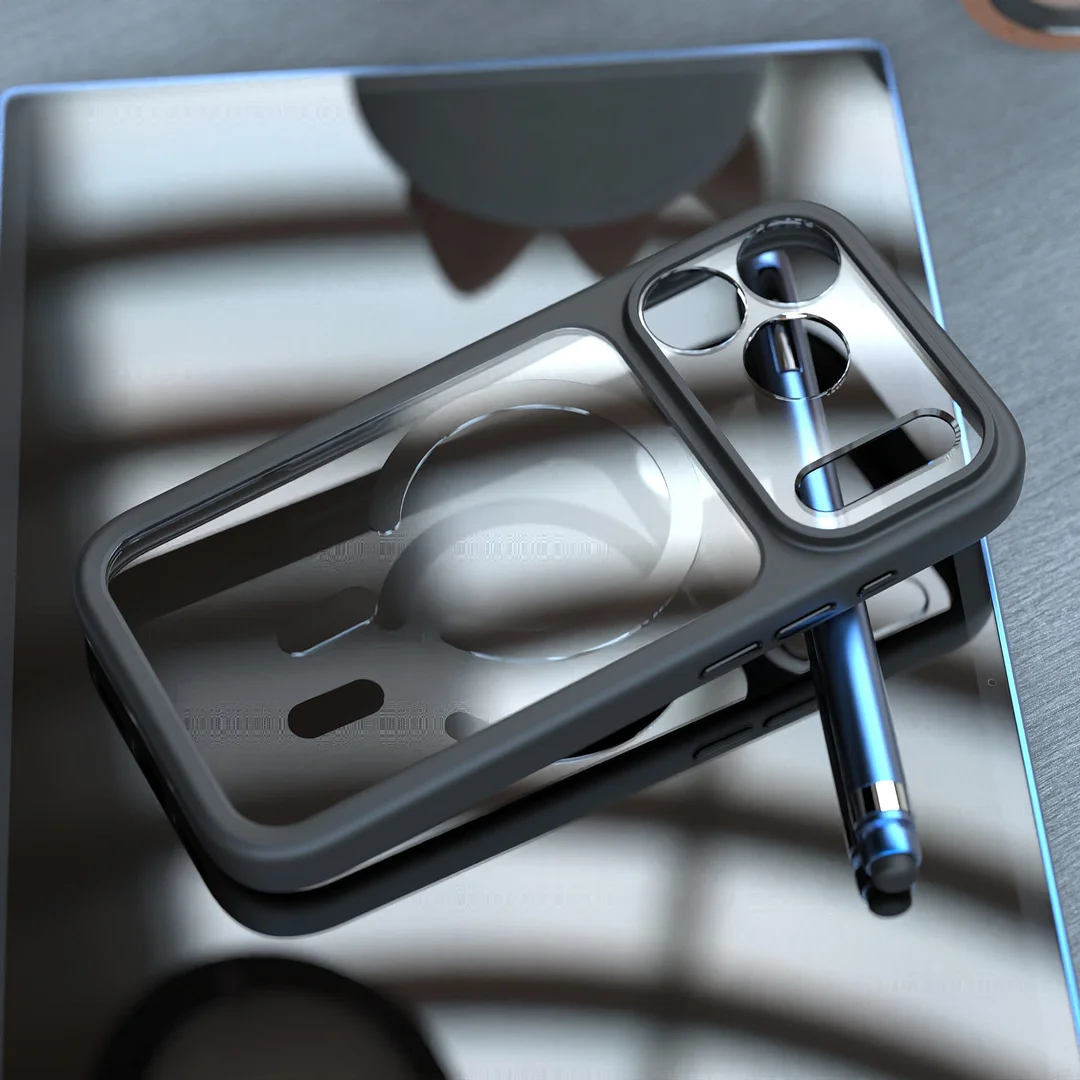 Suitable for iPhone 17 mobile phone case lens full package transparent magnetic Apple 17ProMax anti-fall protective cover cross-border