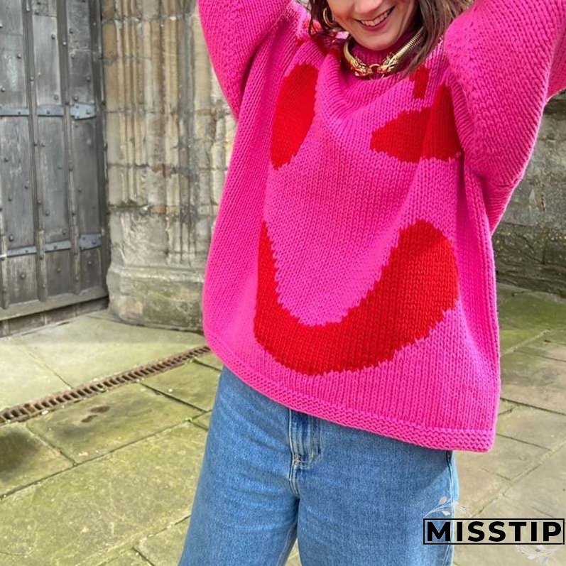 Smiley Casual Knit Sweater