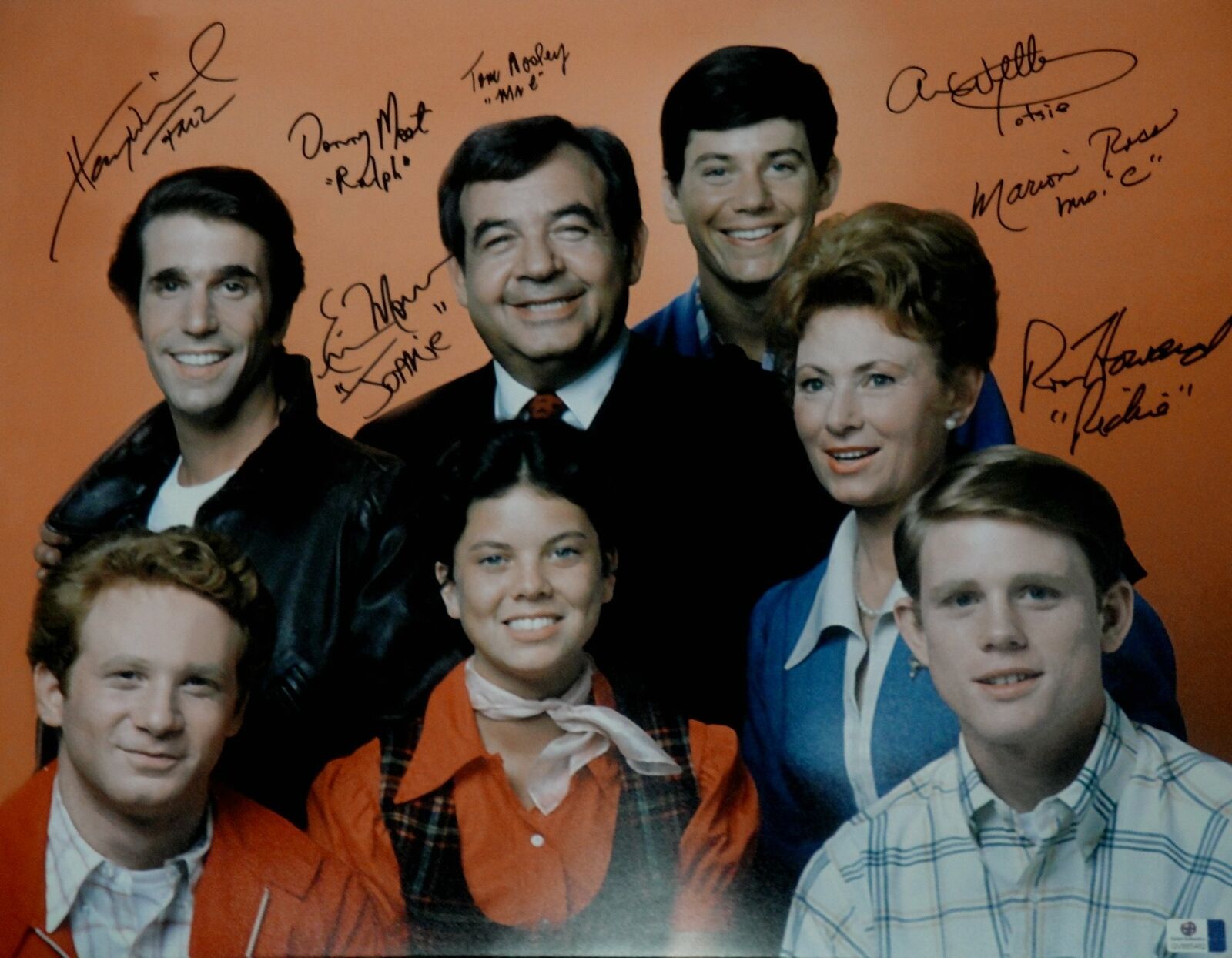 Happy Days Cast Signed 16x20 Photo Poster painting Ron Howard Tom Bosley Erin Moran Winkler GA