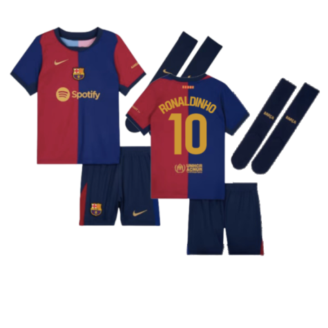 FC Barcelona Ronaldinho 10 Heimtrikot Kinder Mini Kit 2024-2025