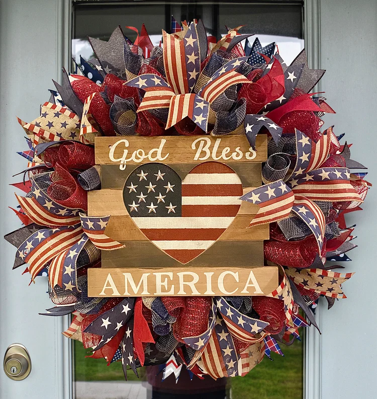 NEW Rustic Patriotic Door Wreath