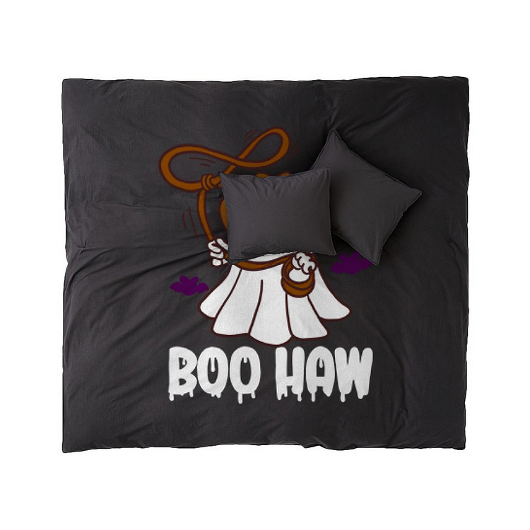 Cowboy Ghost BOO HAW, Halloween Duvet Cover Set