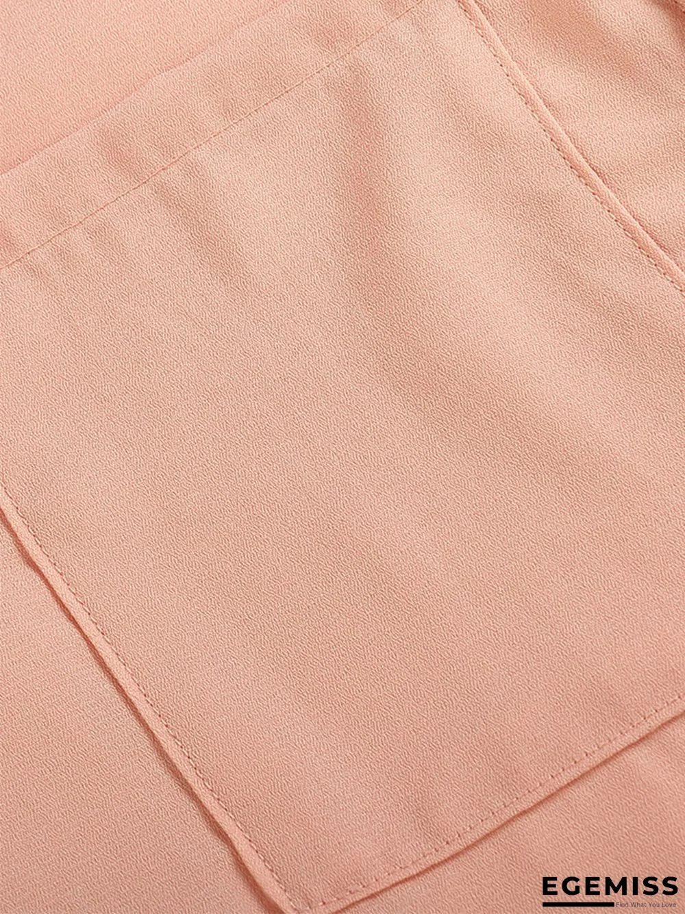 Long Sleeve Button Lace Solid Color Dress | EGEMISS