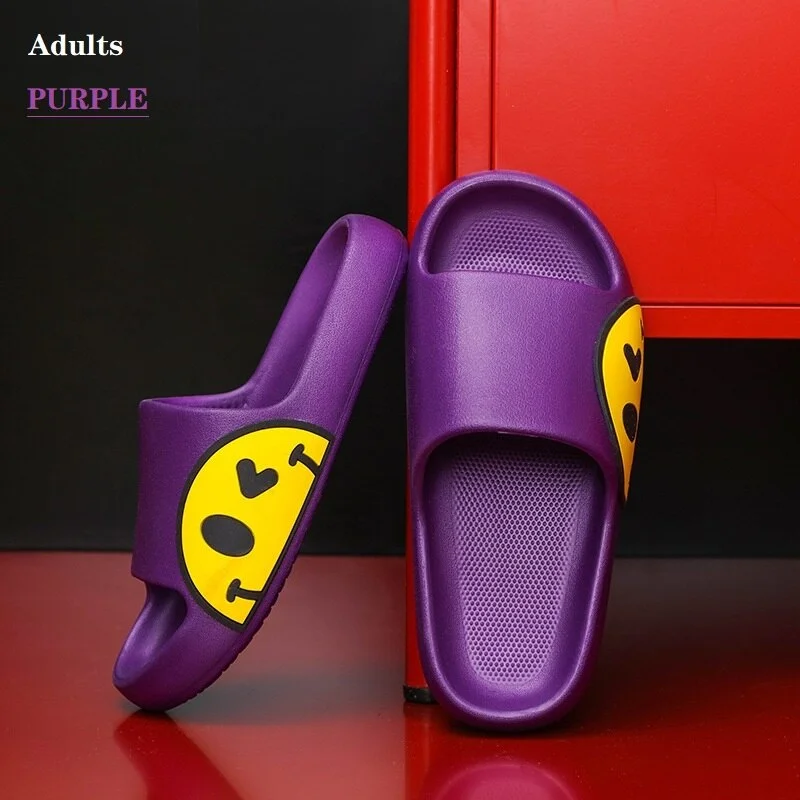 Summer Flip Flops for Couples Smile Face Slippers EVA Fashion Slides Women's Shoes Bathroom Slipper Floor Flats