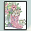 Kitten In Rain Boots-14CT Stamped Cross Stitch 28*33cm/11.02*12.99in